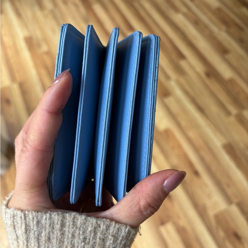 Dior Blue Quilted Card Holder - Picture 3 of 8